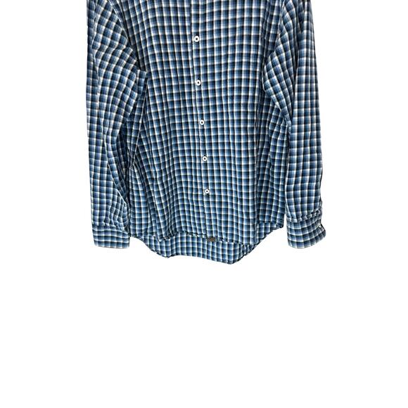 Billy Reid Men's Blue Black Plaid Casual Date Night Button Down Shirt Size Large - Picture 8 of 13